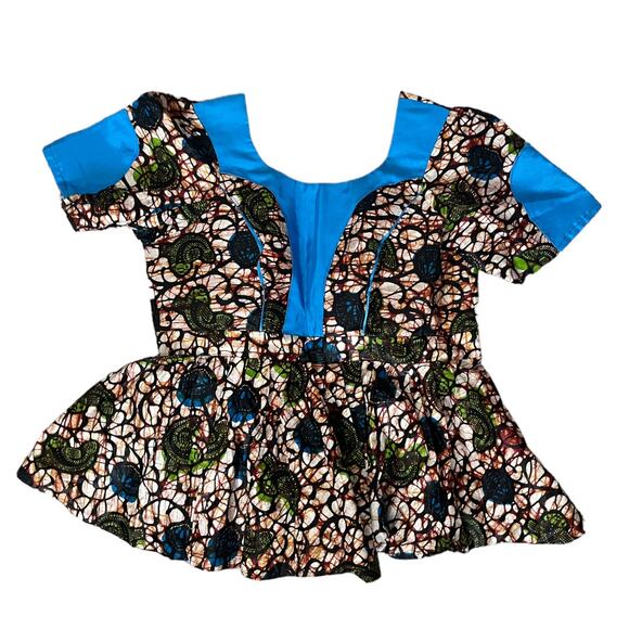 Structured Peplum Ankara Two Piece Set Plus Size 3X - Picture 2 of 14